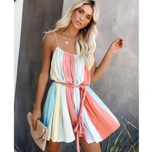 VICI Sugar Spun Colorblock Rope Tie Dres